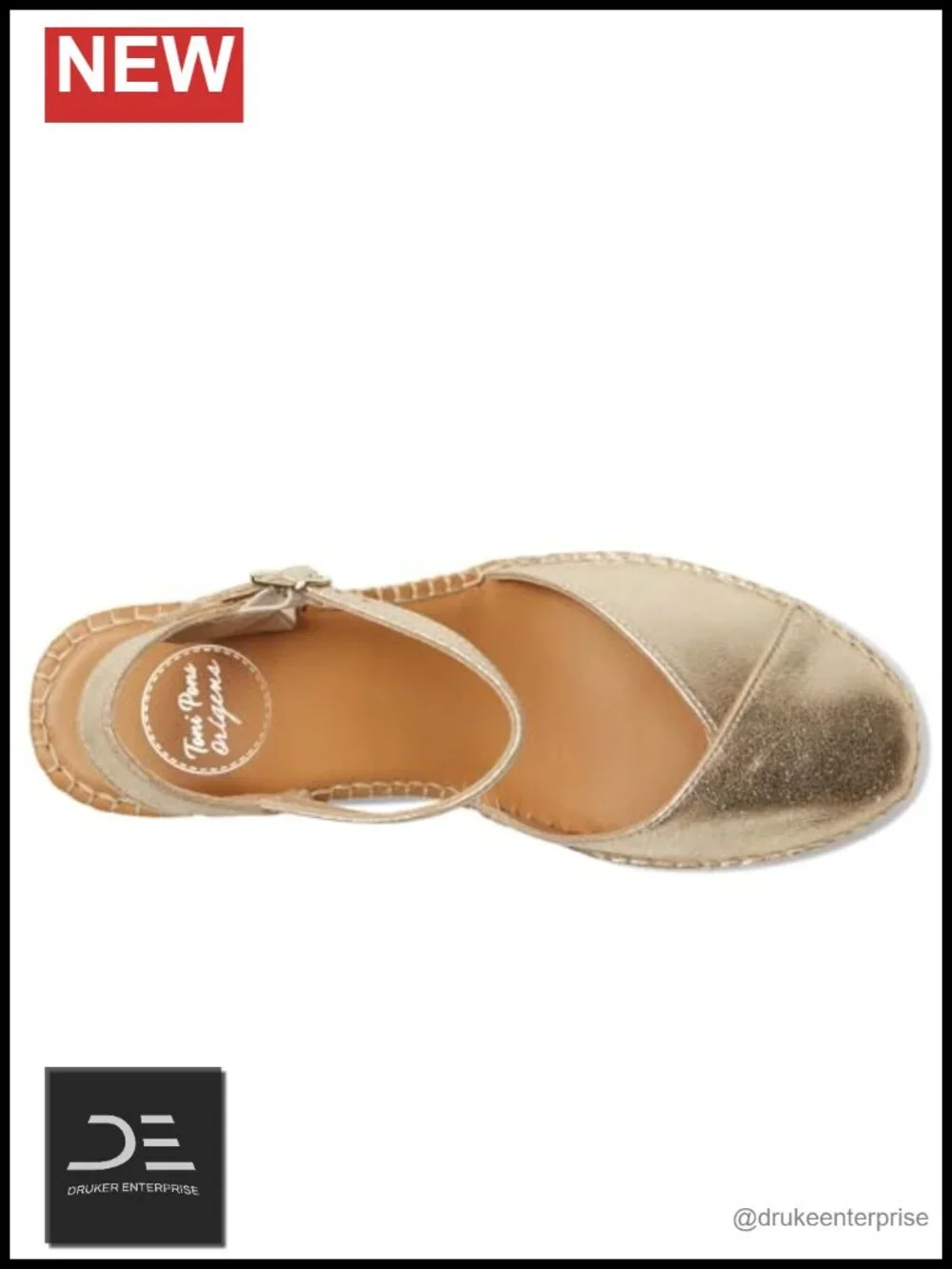 Wedge Sandals Ankle Strap Buckle Closure Leather Lining